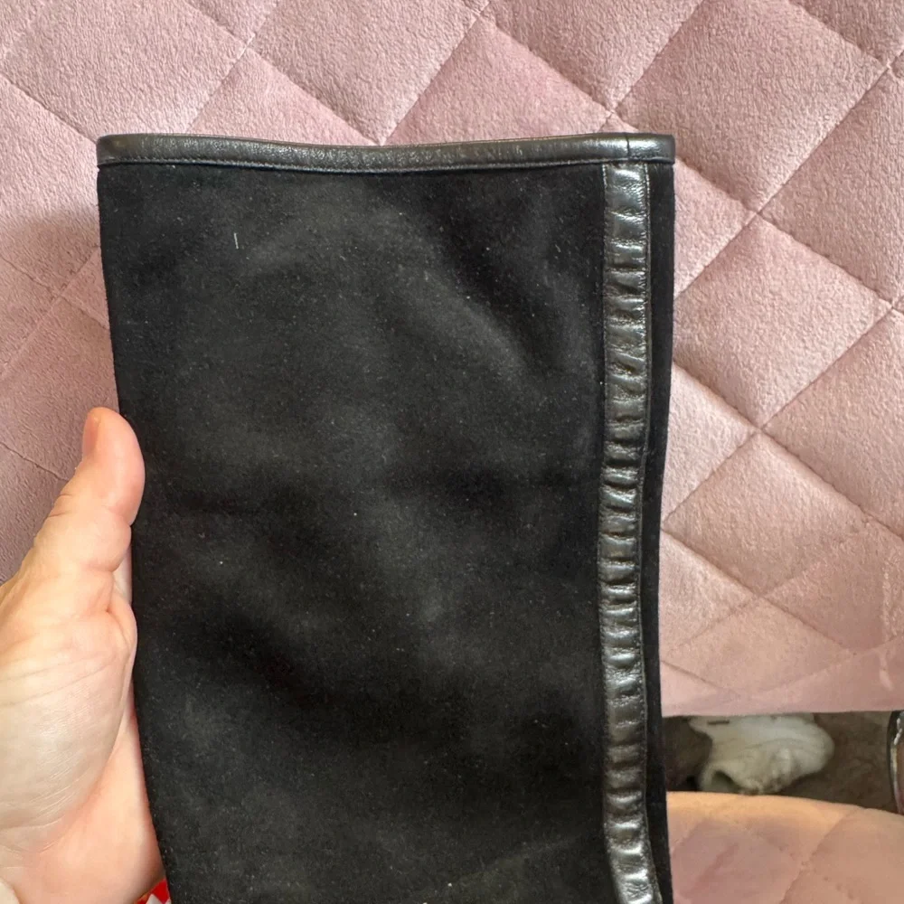 *NEW* LORO PIANA TOWER BRIDGE BLACK SUEDE LEATHER TALL BOOT - Picture 6 of 12